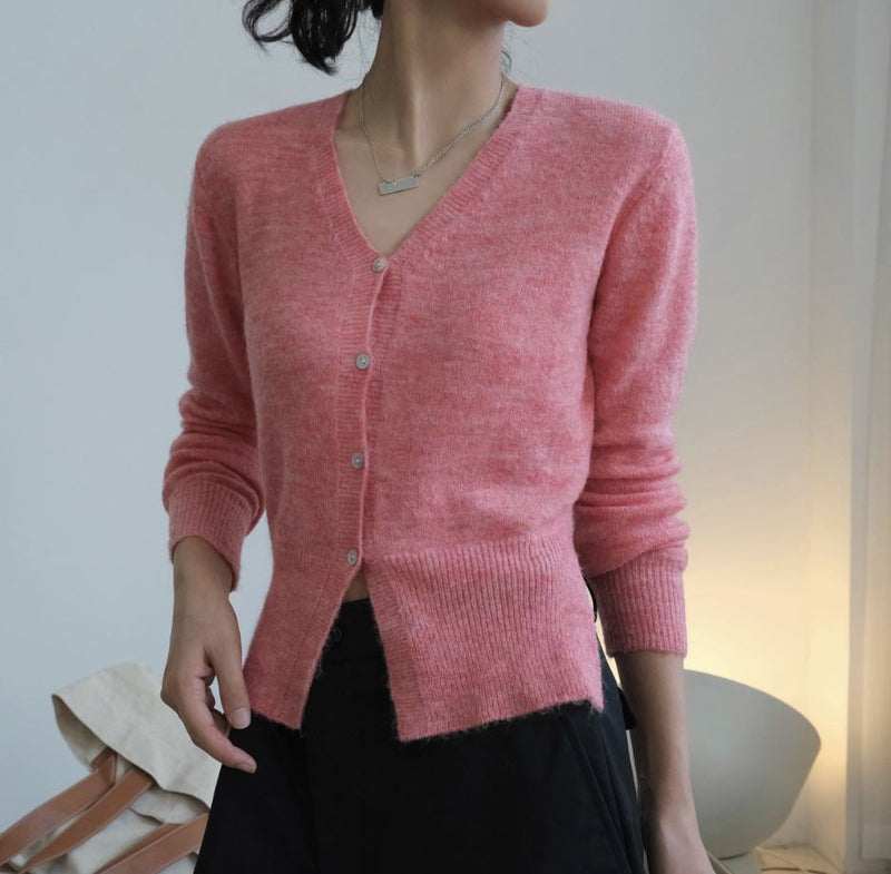 Back open mohair knit