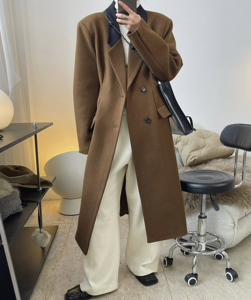 Notched Collar Wool blended Coat