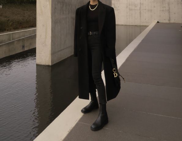 Black leather boots