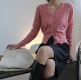 Back open mohair knit