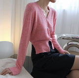 Back open mohair knit