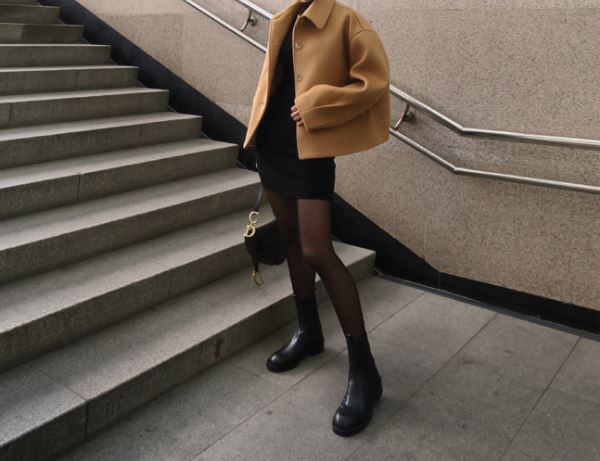 Black leather boots