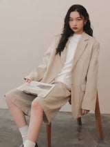 linen mixed jacket