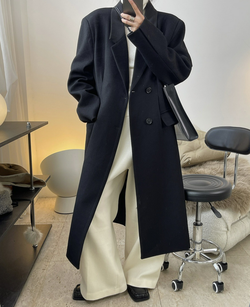 Notched Collar Wool blended Coat