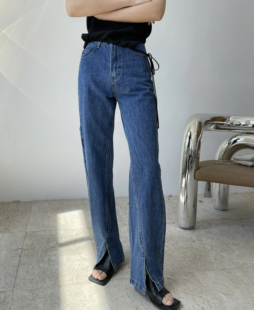 Slit denim