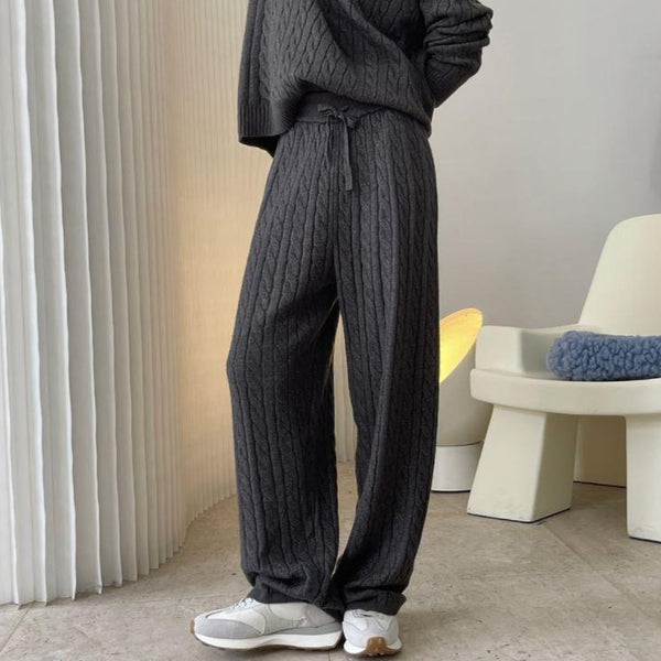 Cable knit pants