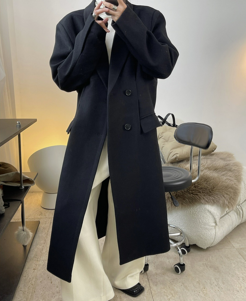 Notched Collar Wool blended Coat