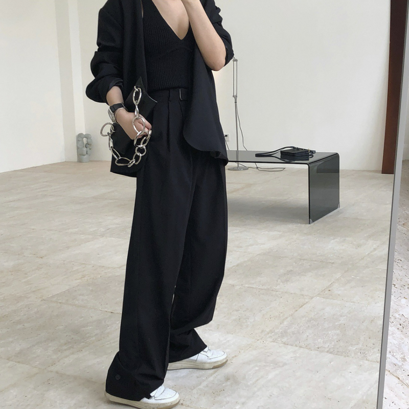 High waist wide leg pants