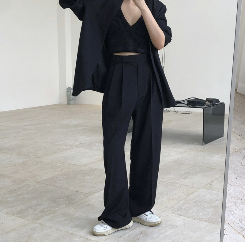 High waist wide leg pants