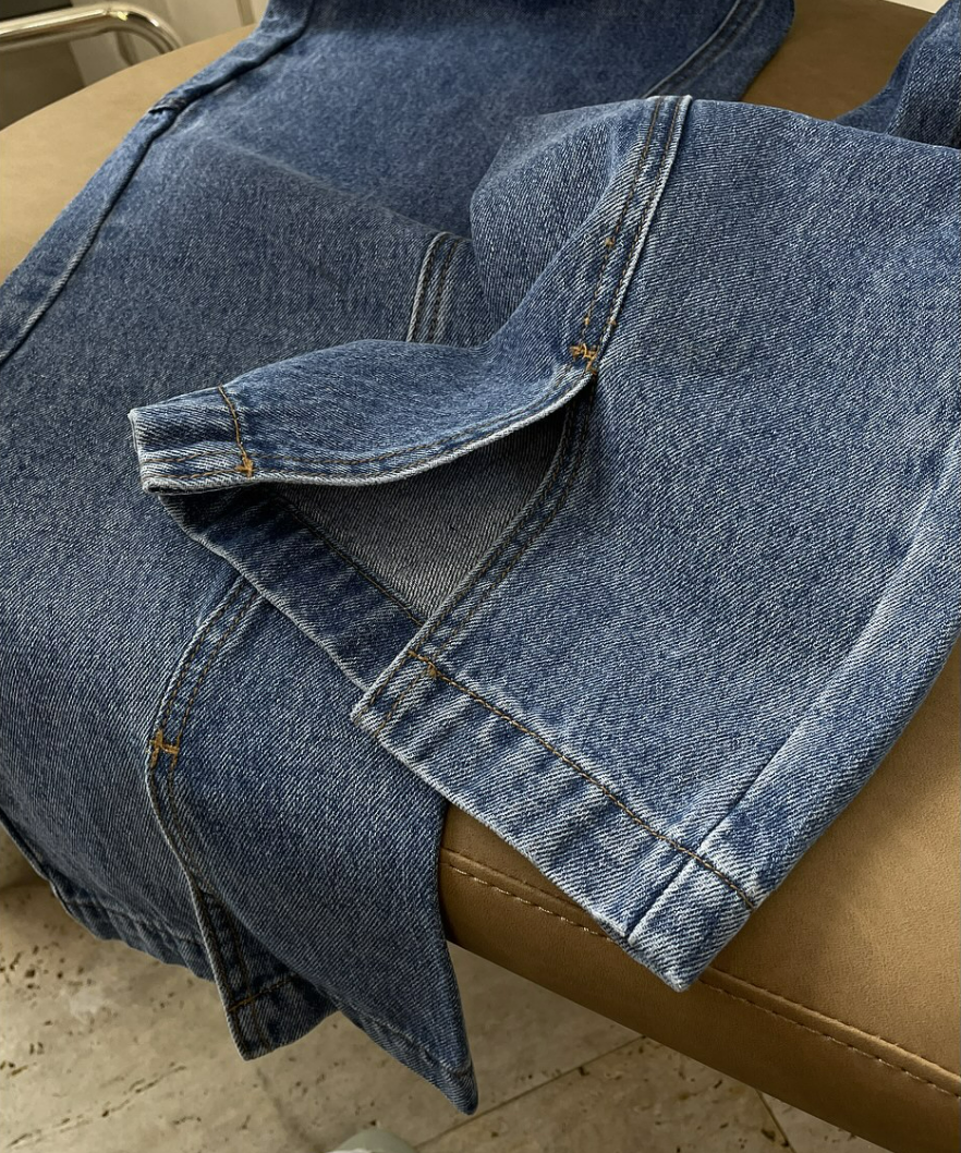 Slit denim