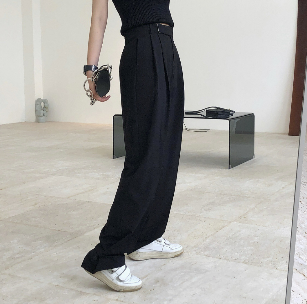 High waist wide leg pants