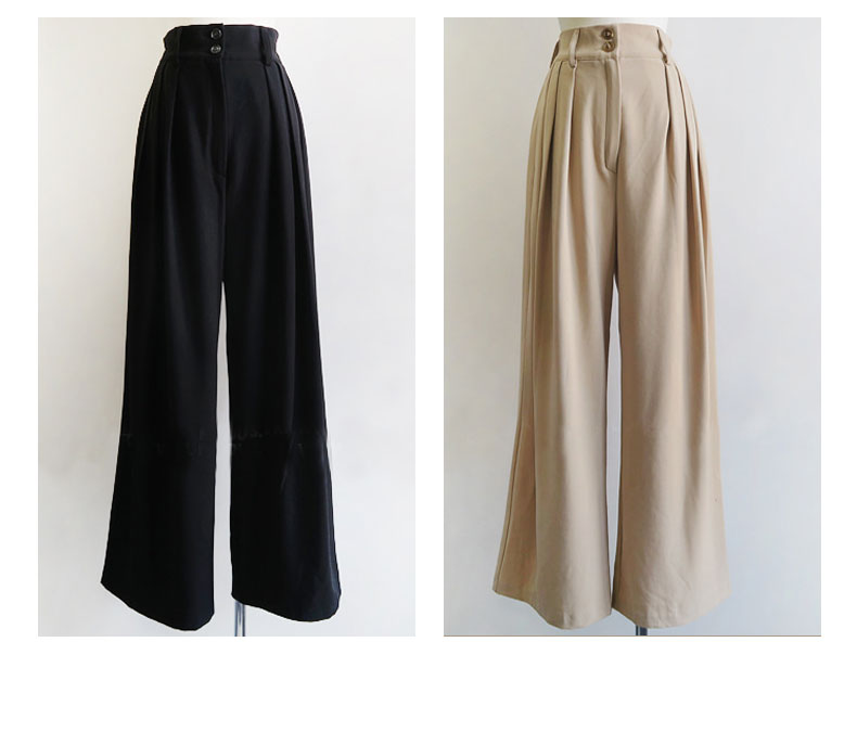 Pintuck wide trousers pants