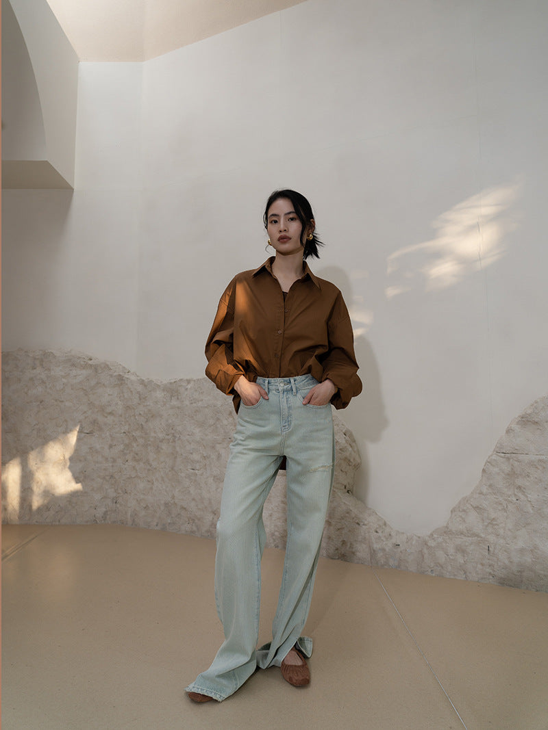 Boxy cotton shirt