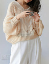 Loose wool mohair knit