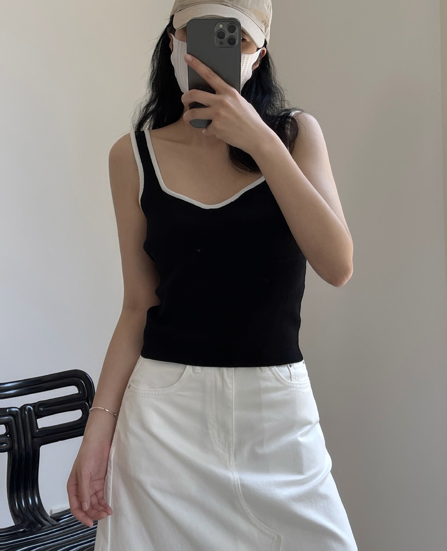 Black and white camisole