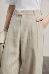 linen mixed pants