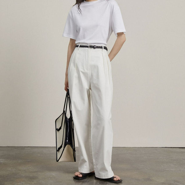 Cotton white trousers