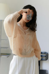 Loose wool mohair knit