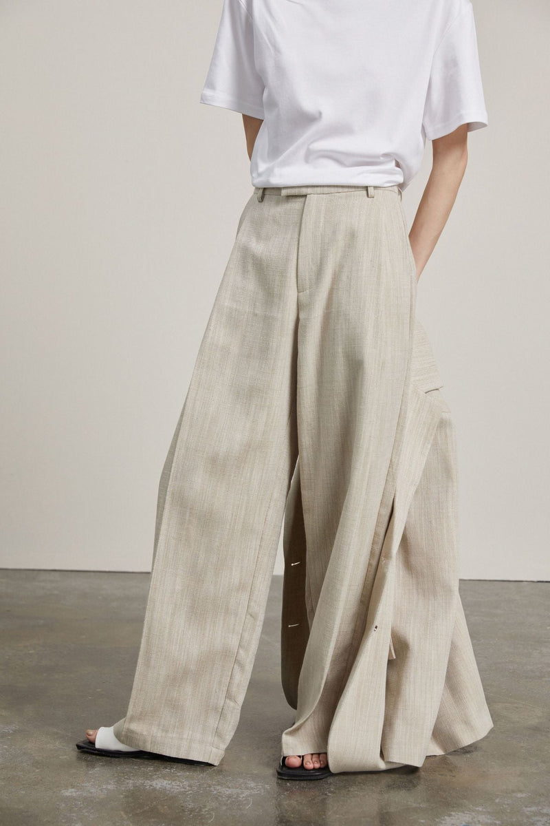 linen mixed pants