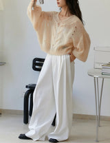 Loose wool mohair knit