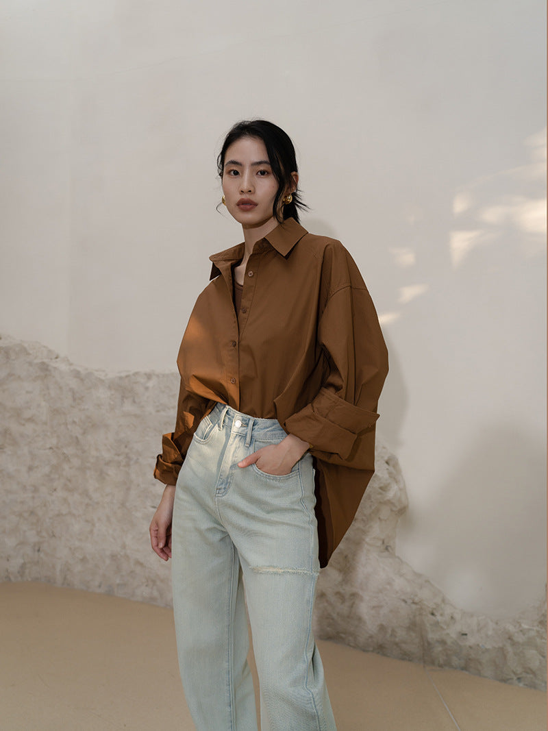 Boxy cotton shirt