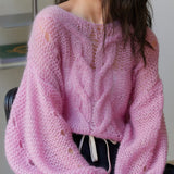 Loose wool mohair knit