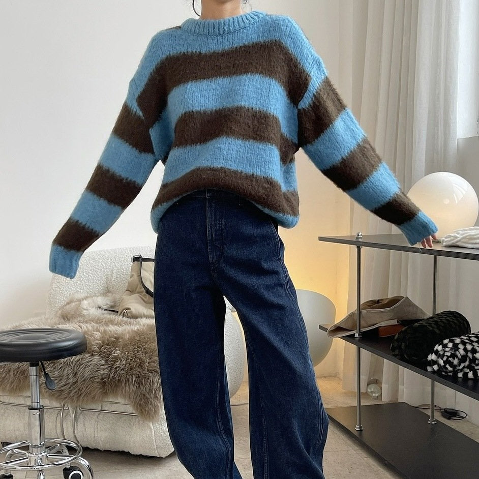 Blue border sweater
