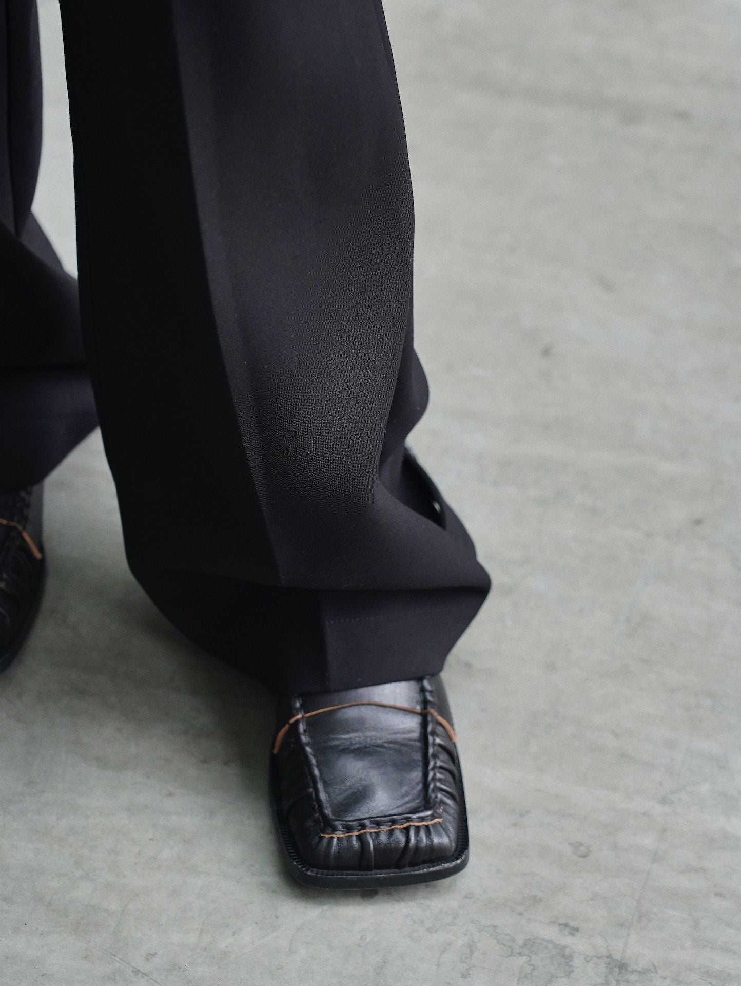 High waist wide leg trousers