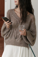 Loose wool mohair knit