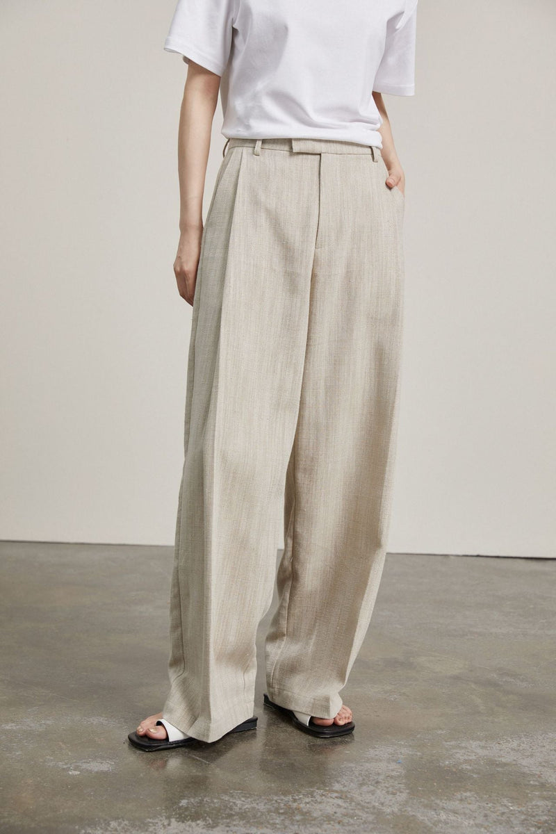 linen mixed pants