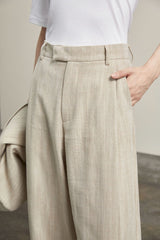 linen mixed pants