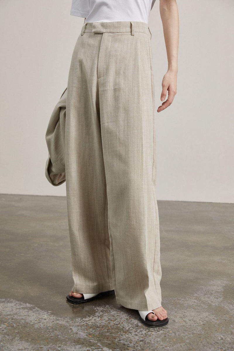 linen mixed pants