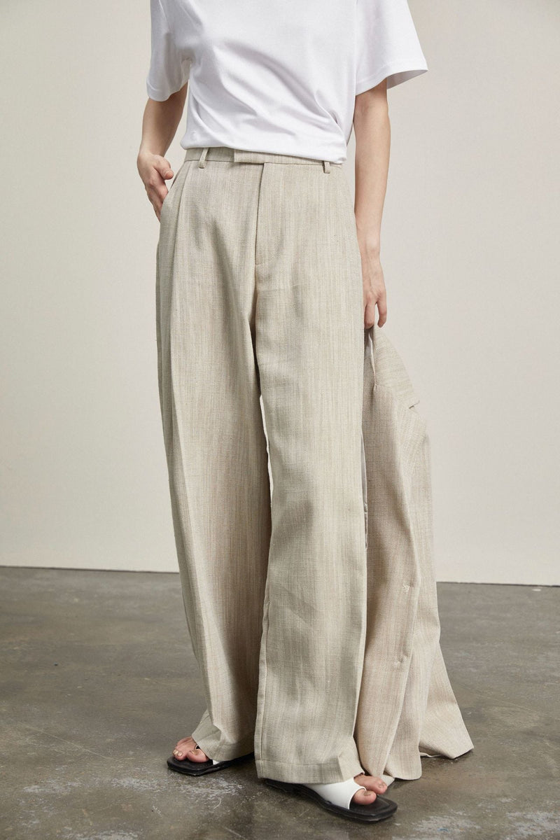 linen mixed pants