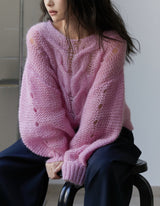 Loose wool mohair knit