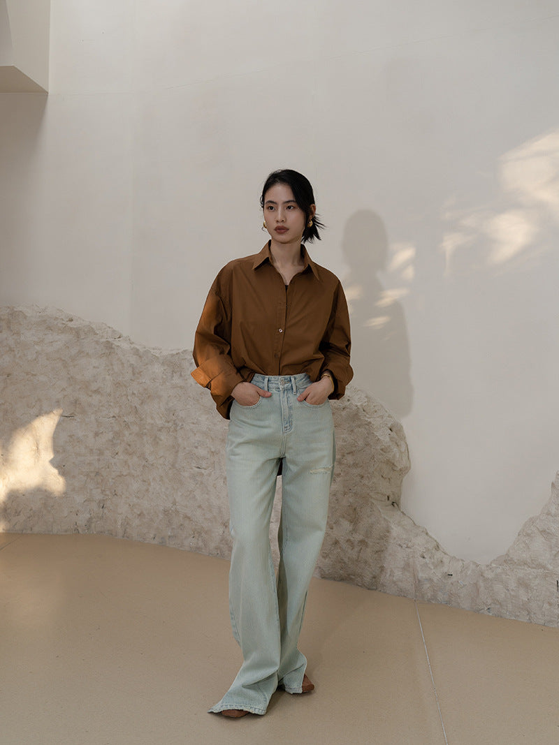 Boxy cotton shirt