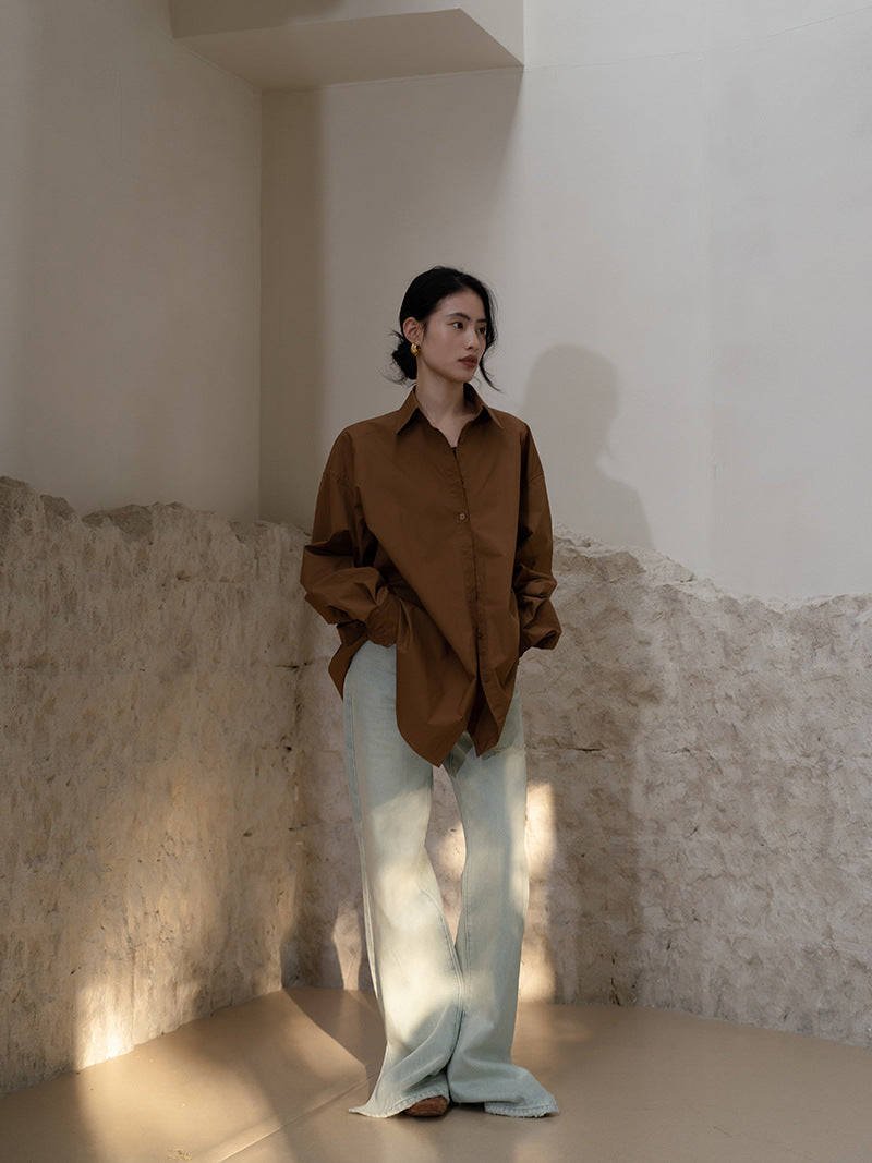 Boxy cotton shirt