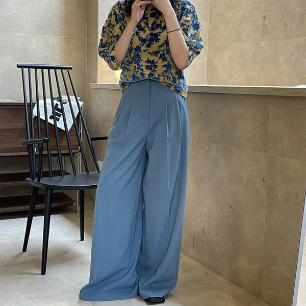 High waist tuck trousers