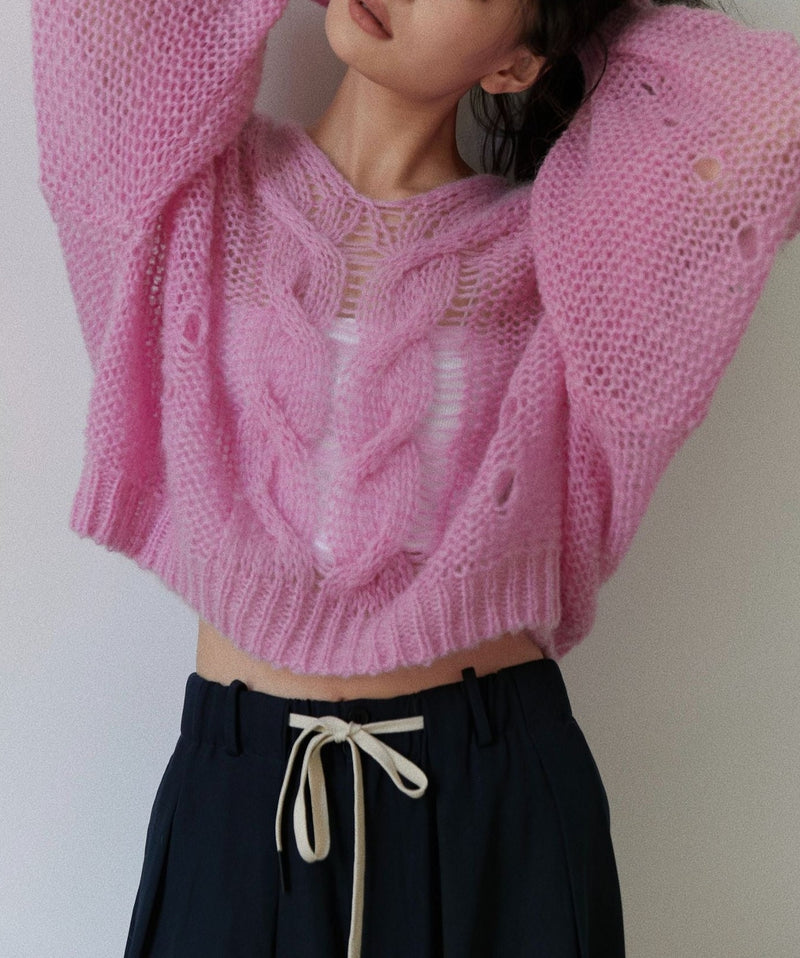 Loose wool mohair knit