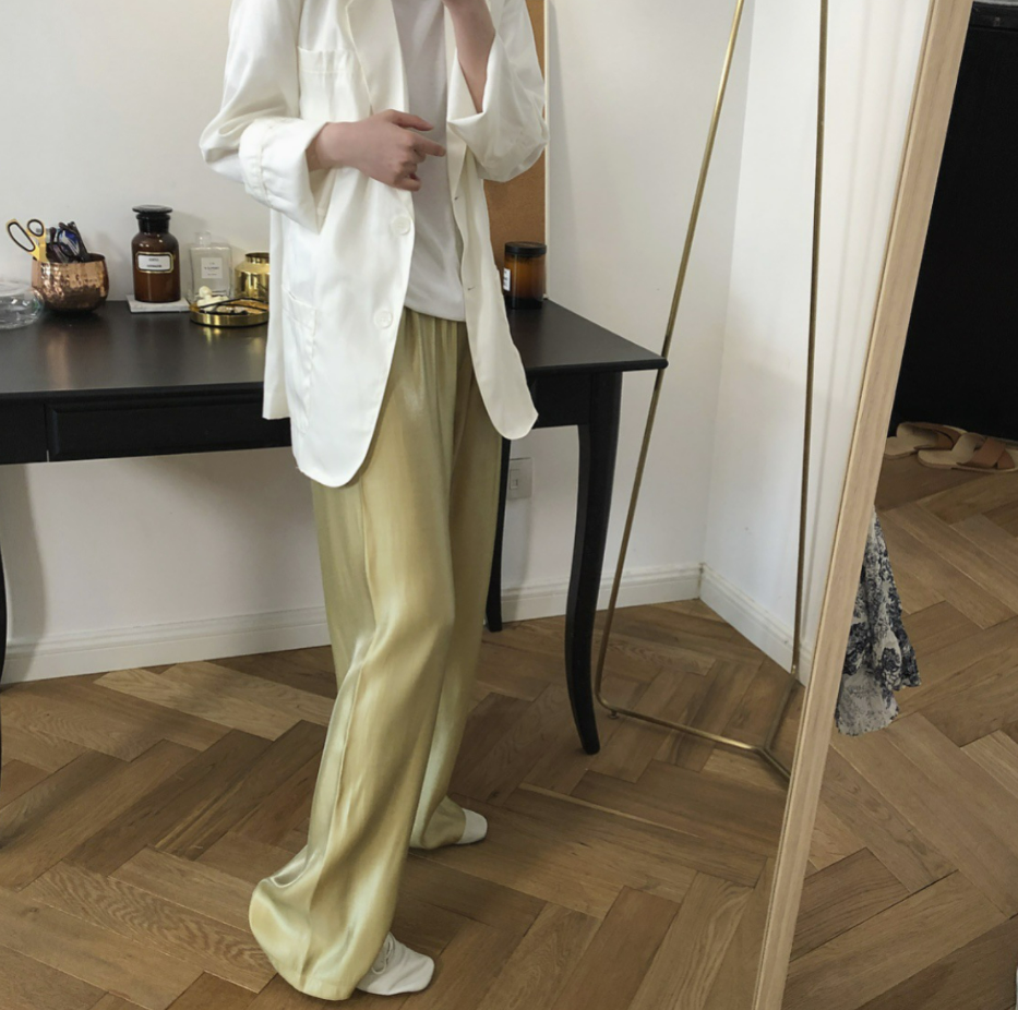 Satin texture pants