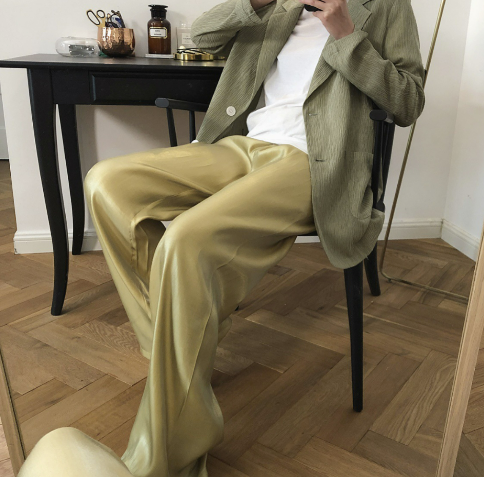 Satin texture pants