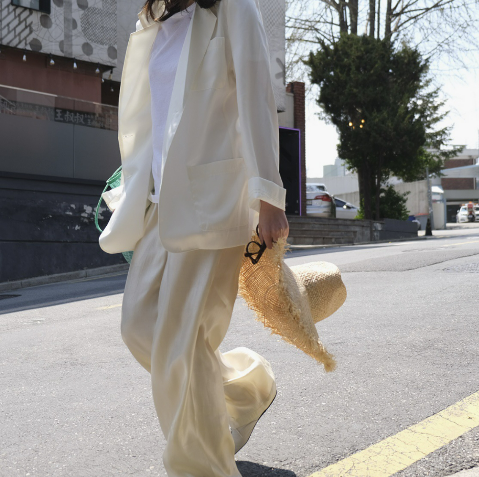 Satin texture pants