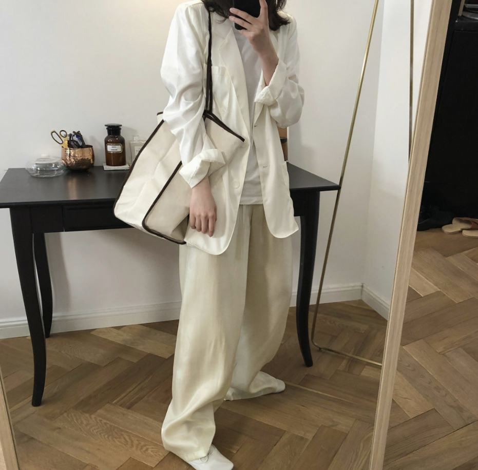 Satin texture pants