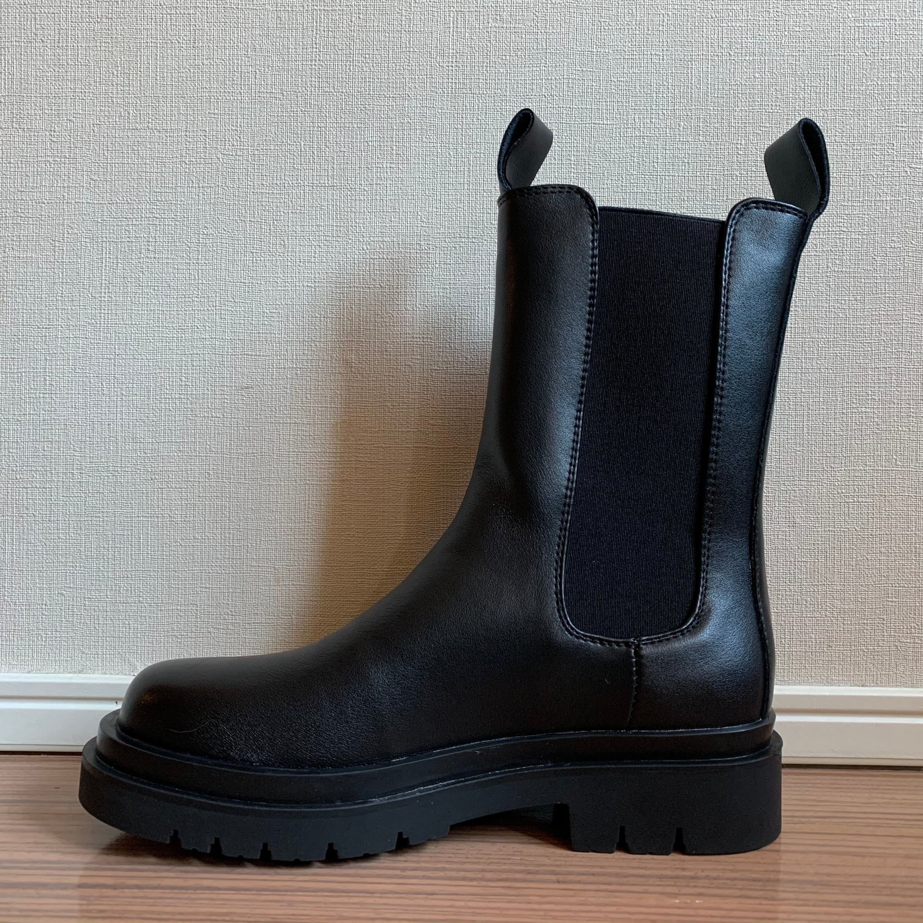 Black leather boots