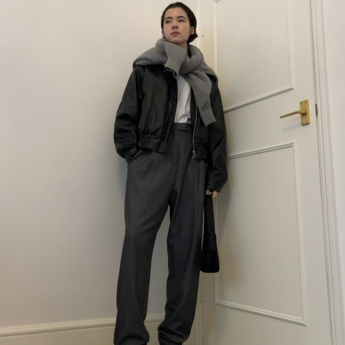 Gray tailored pants