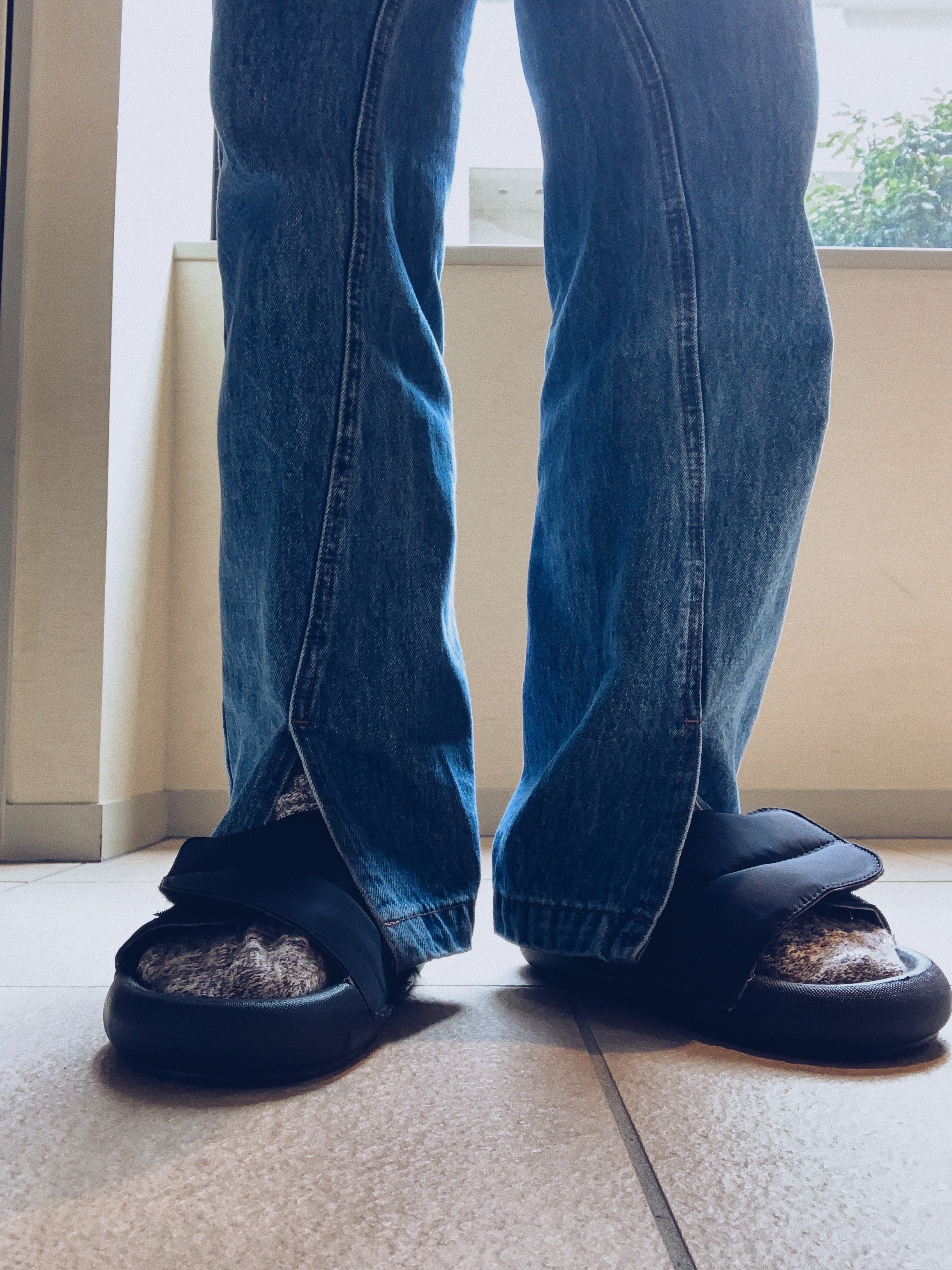 Slit denim