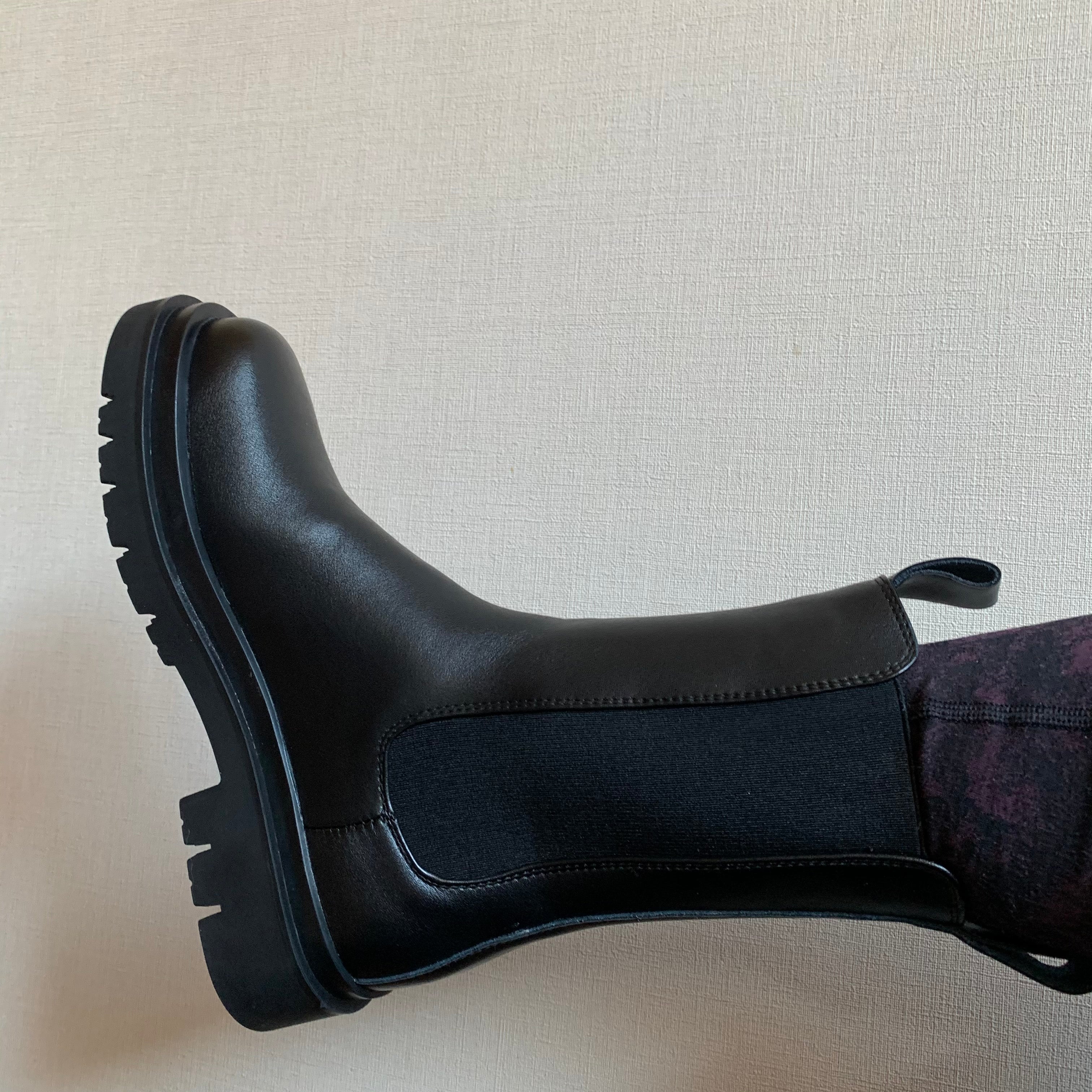 Black leather boots