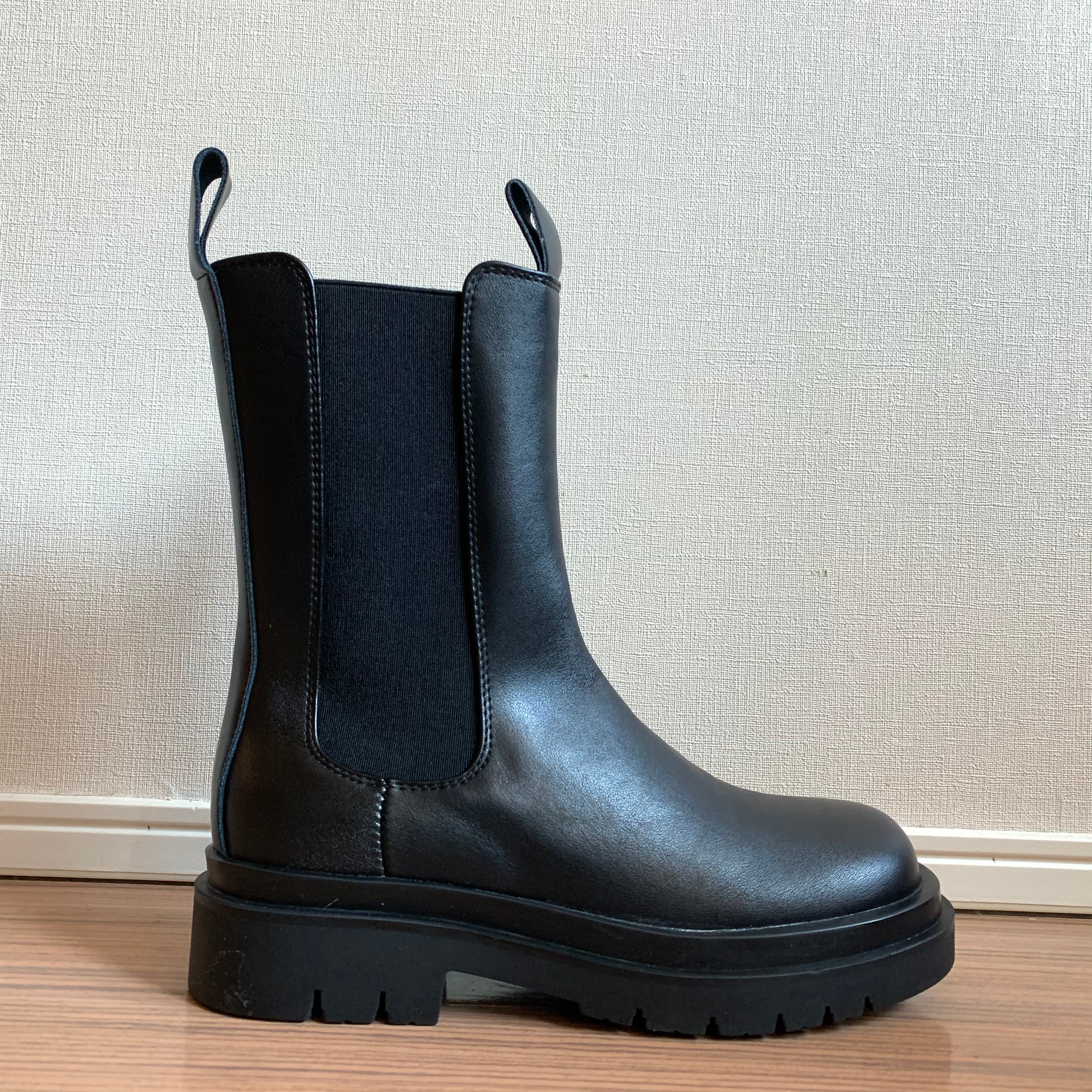 Black leather boots