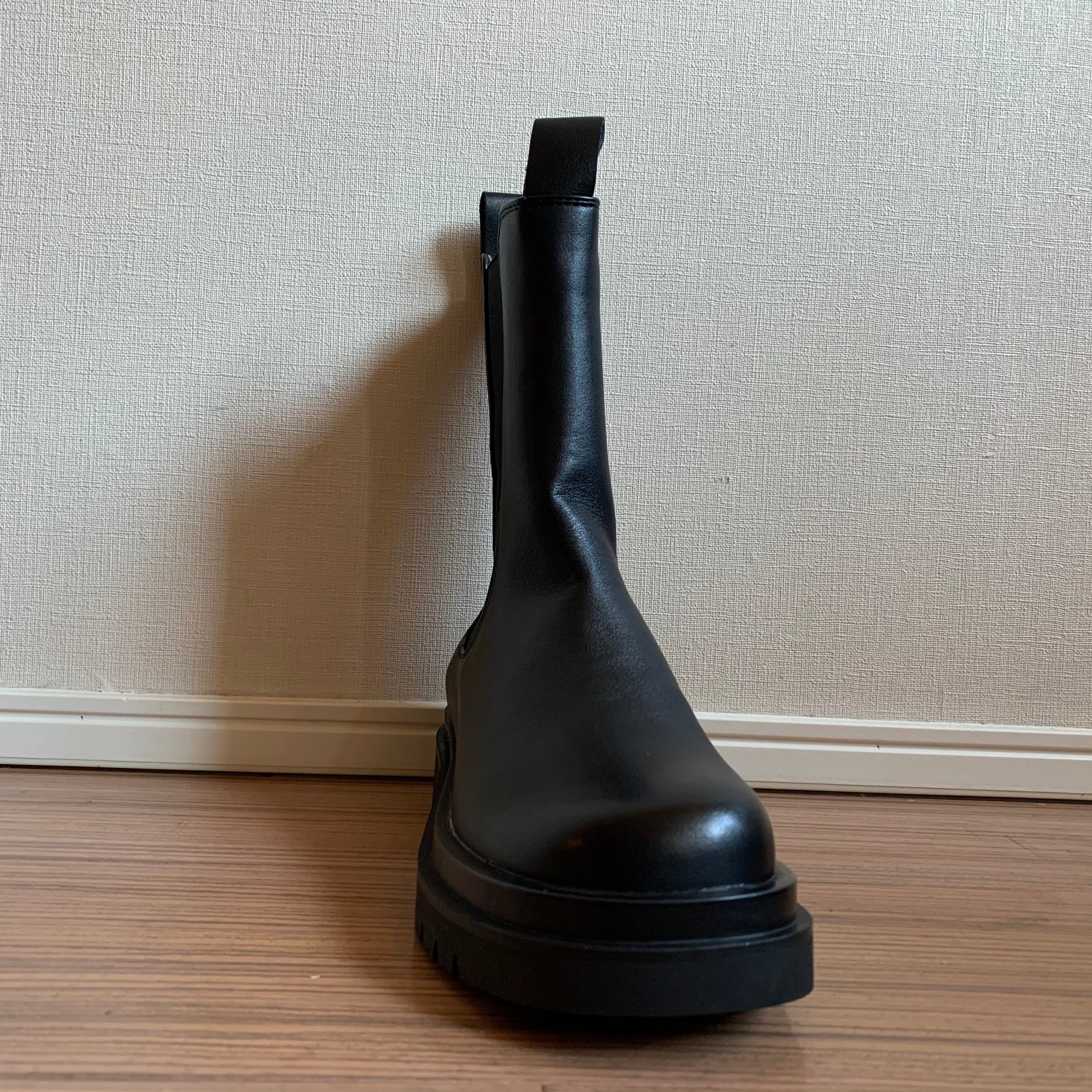 Black leather boots